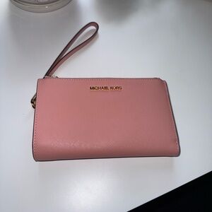 Michael Kors Pink Clutch Wristlet Leather